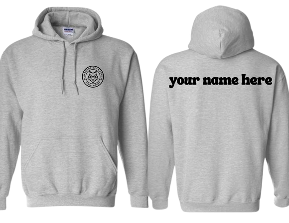 ADNE Sport Gray Hoodie Circle Logo on Front in Black- Youth & Adult