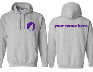ADNE Sport Gray Hoodie Coyote Howl on Front - Youth & Adult