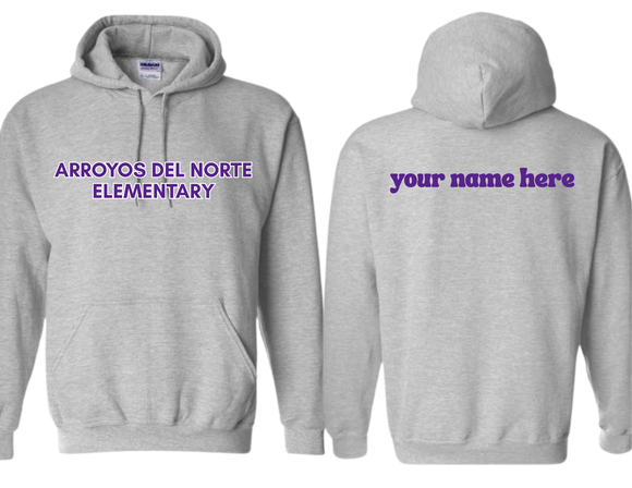 ADNE Sport Gray Hoodie ARROYOS on Front - Youth & Adult