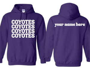 ADNE Purple Hoodie Coyotes Repeat on Front - Youth & Adult