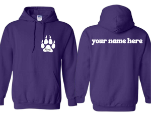 ADNE Purple Hoodie Coyote Print on Front - Youth & Adult