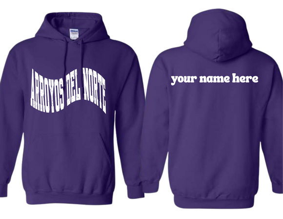 ADNE Purple Hoodie Arroyos Wave on Front - Youth & Adult