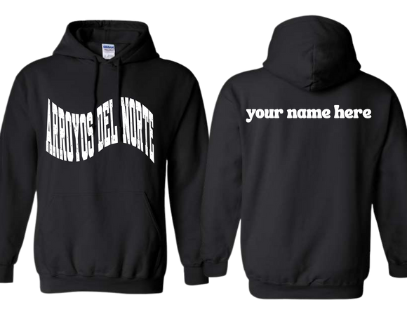 ADNE Black Hoodie Arroyos Wave on Front - Youth & Adult