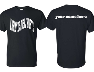 ADNE Black T Shirt Arroyos Wave on Front- Youth & Adult