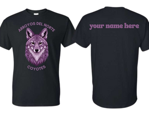 ADNE Black T Shirt Purple Wolf on Front- Youth & Adult