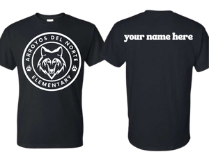 ADNE Black T Shirt Arroyos Circle Logo on Front- Youth & Adult