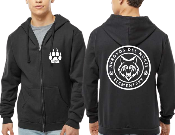 ADNE Full Zip Black Hoodie Arroyos Circle Logo - Youth & Adult