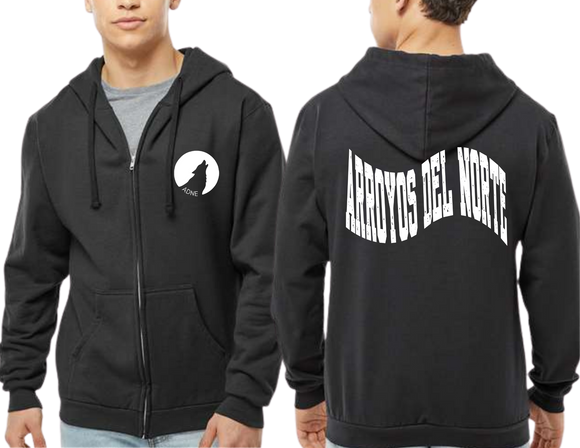 ADNE Full Zip Black Hoodie Arroyos Wave - Youth & Adult