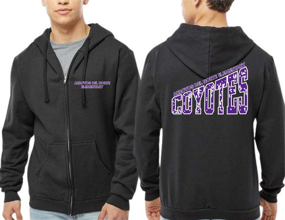 ADNE Full Zip Black Hoodie COYOTES Climb - Youth & Adult