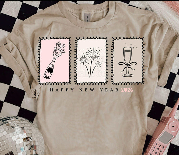 WS Happy New Year 2026 Poppin Bottles Graphic T Shirt