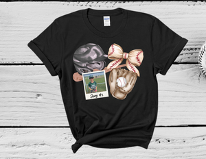 Custom Baseball Player  Polaroid Photo Tee