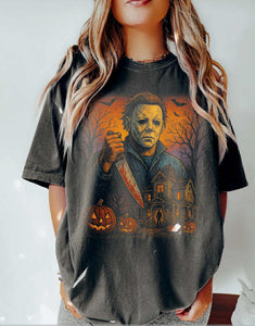 Michael Myers Halloween T-Shirt – Classic White Mask Horror Movie Tee – Scary Slasher Film Shirt for Spooky Season Fans (Copy)