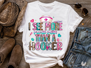 Wholesale Funny T Shirt for Nurses and CNAs Private Parts Hooker - White