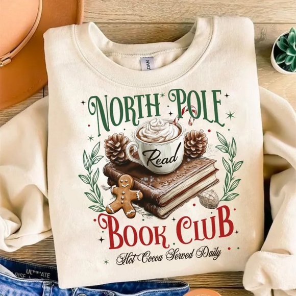 Wholesale North Pole Book Club Christmas Holiday Sweatshirt