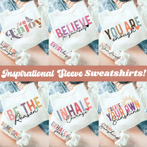 Wholesale Inspirational Sleeve Sweatshirts Assorted