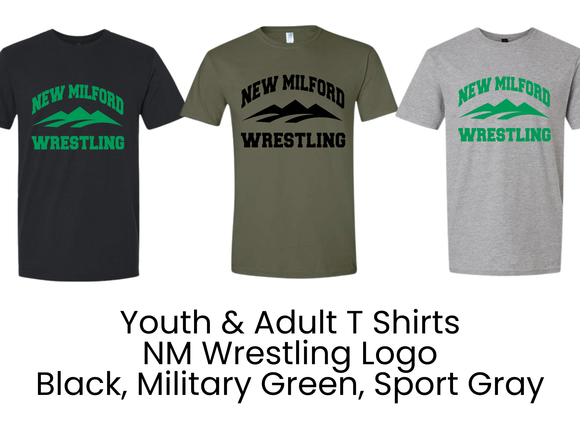 NMWA New Milford Wrestling T Shirts NM Wrestling Green - Youth & Adult
