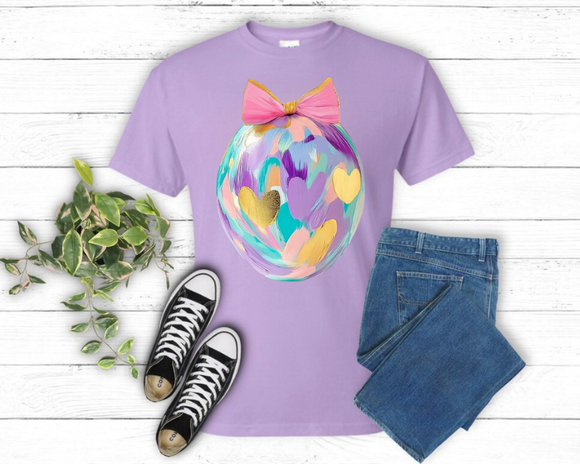 Wholesale Easter Coquette Brushstroke Spring Happy Easter T Shirt - Orchid