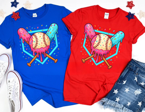 Drip Diamond Bats Baseball Patriotic Baseball T-Shirts