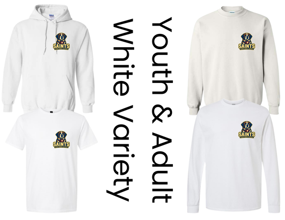 SMS St. Mary's School White Shirts with Small Dog Logo - Youth & Adult