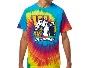 WHE Tie Dye T Shirt - West Hill Elementary in Black Youth & Adult