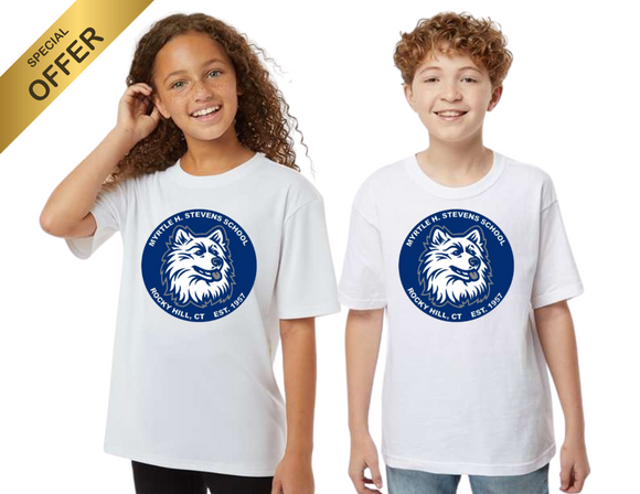 MHS Val-U T Shirt Circle Logo White - Youth & Adult
