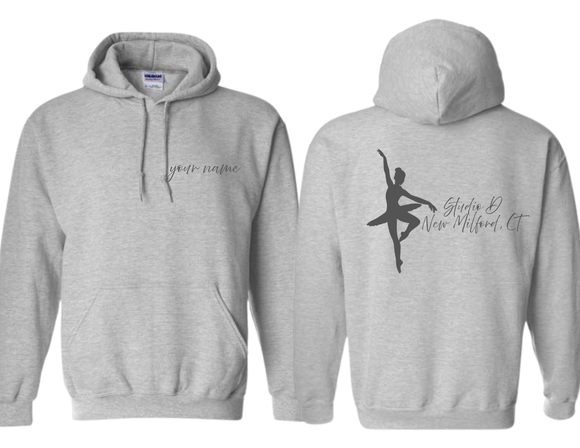 STU Studio D  Dance with Custom Name Sport Gray Hoodie - Youth & Adult