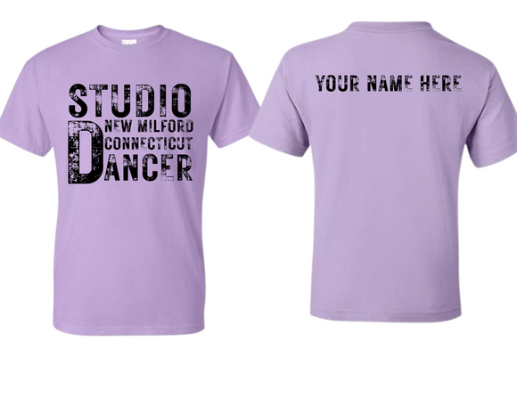 STU Studio D Rustic Black with Custom Name T Shirt Orchid - Adult