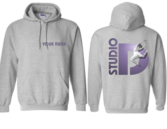 STU Studio D Logo Custom Name Sport Gray Hoodie - Youth & Adult