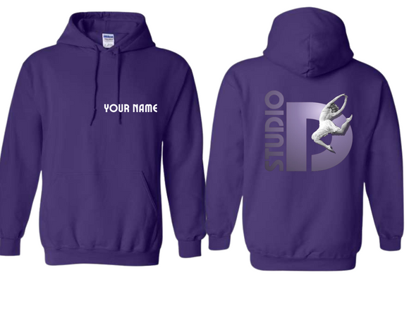 STU Studio D Logo Custom Name Purple Hoodie - Youth & Adult