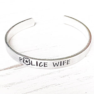 Police Wife Cuff Bracelet, Police Jewelry, Police Wife, Jewelry for Wife