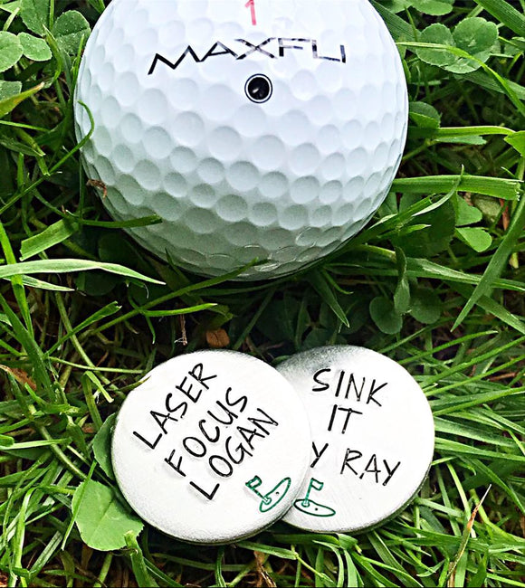 Hand Stamped Golf Tee Markers