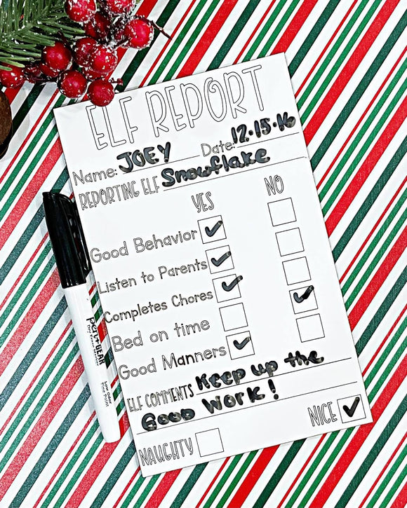 Wholesale | 1 pc | Elf Report Card Dry Erase Board