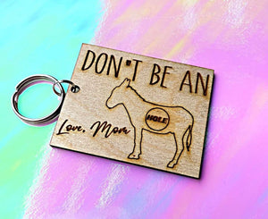 Wholesale | Don't be an Asshole Wood Keychain
