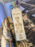 Wood Engraved Teacher Bookmark