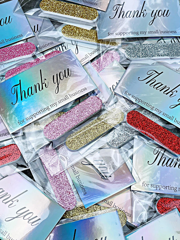 Wholesale | 20 pc increments | Glitter Nail File Thank You Gifts