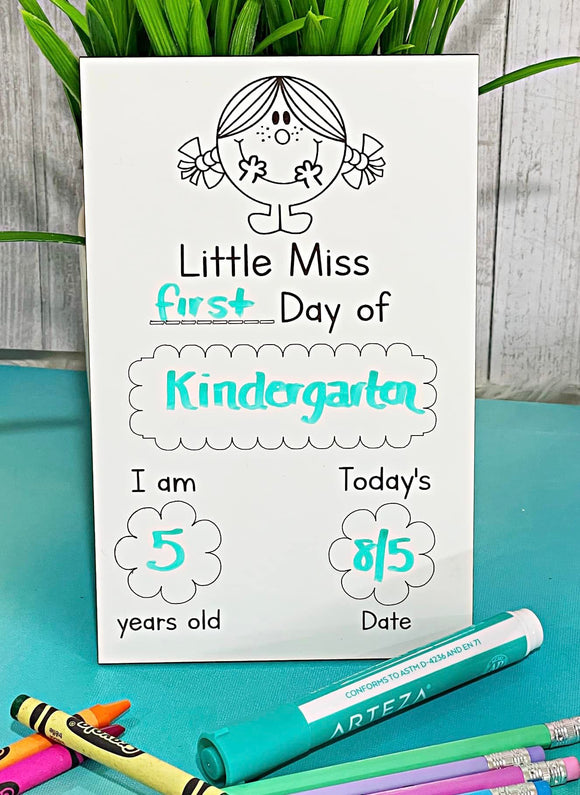 Little Miss First Day of School Sign