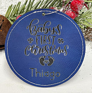 Wholesale | 1 pc | Baby's First Christmas Leather Ornament