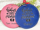 Wholesale | 1 pc | Baby's First Christmas Leather Ornament