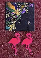 Wholesale | 10 pair | Hot Pink Flamingo earrings for Mardi Gras