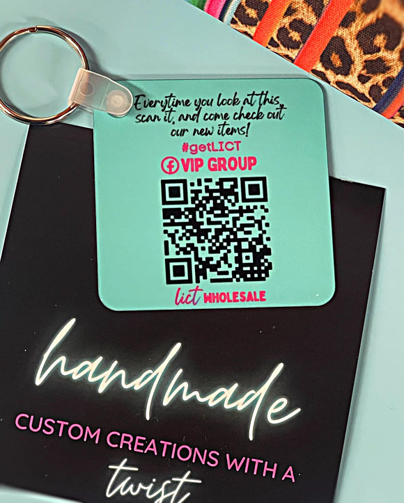 Wholesale | 12 pcs | QR Code Customized Keychains for Small Business Swag