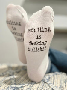 Wholesale | 4 pairs | Adulting is Bullshit Short Socks