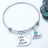 Personalized Charm Bracelet for Nonna, Grandmother Gift, Grandparent's Day Gift, Personalized Grandma Bracelet - Lasting Impressions CT