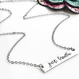 Stainless Steel Bar Necklace, Silver Bar Necklace, Personalized Word Necklace - Lasting Impressions CT