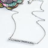 Mama Bear Custom Handstamped Bar Necklace, Mama Bear Jewelry, Jewelry for Mom, Mother's Day Gift, Birthday Gift for Mom, Wife Gift - Lasting Impressions CT