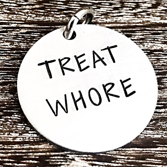 Treat Whore Pet Tag, Dog ID Tag, Dog Tags for Dogs, Funny Pet ID Tag - Lasting Impressions CT