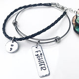 My Story Isn't Over Yet Hand Stamped Custom Fighter Bangle Bracelet - Lasting Impressions CT
