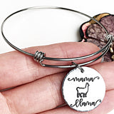 Mama Llama Custom Hand Stamped Bangle Charm Bracelet - Lasting Impressions CT