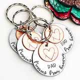 Pennies From Heaven Hand Stamped Custom Keychain-Memorial Gift-Loss of Father or Mother or Loved One - Lasting Impressions CT