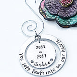 Pet Memorial Christmas Ornament, Dog Memorial Gift, In Memory of, Pet Ornament - Lasting Impressions CT