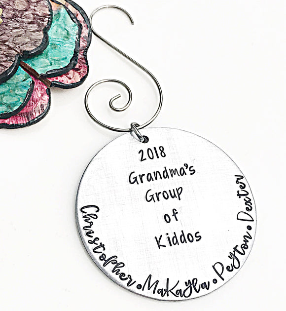 Grandma Christmas Ornament - Personalized Grandchildren Names - Gifts for Grammy - Lasting Impressions CT